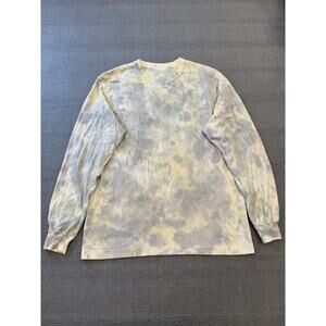 Alexander Wang Sample Mens Grey Cream Tie Dye Long Sleeve Shirt